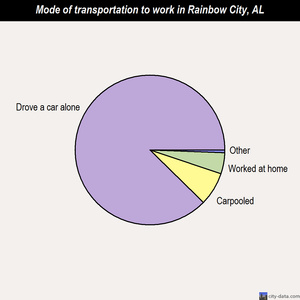 Rainbow City mode of transportation to work chart