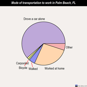 Palm Beach mode of transportation to work chart