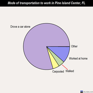 Pine Island Center mode of transportation to work chart