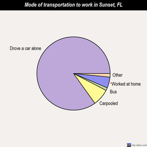 Sunset mode of transportation to work chart