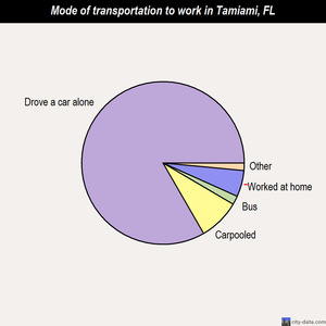 Tamiami mode of transportation to work chart