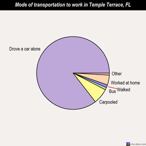 Temple Terrace mode of transportation to work chart