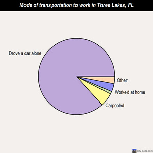 Three Lakes mode of transportation to work chart