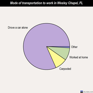 Wesley Chapel mode of transportation to work chart