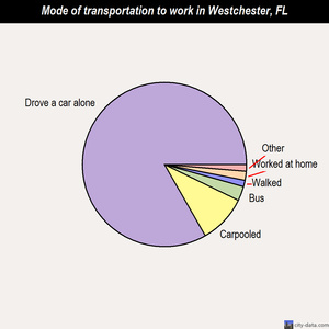 Westchester mode of transportation to work chart
