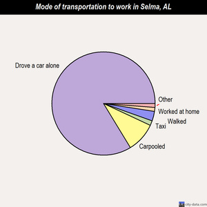 Selma mode of transportation to work chart