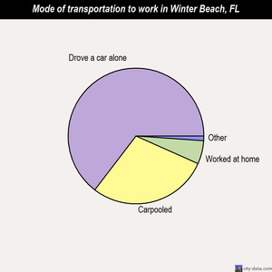 Winter Beach mode of transportation to work chart