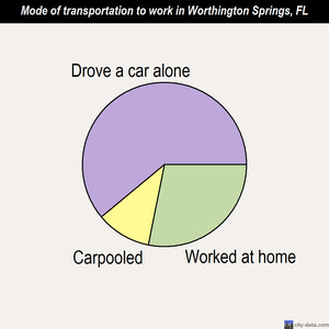 Worthington Springs mode of transportation to work chart