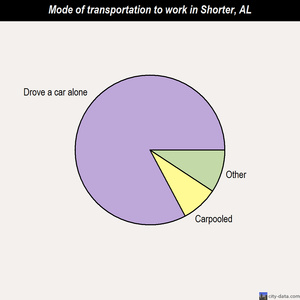 Shorter mode of transportation to work chart