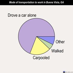 Buena Vista mode of transportation to work chart