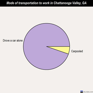 Chattanooga Valley mode of transportation to work chart