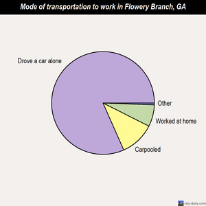 Flowery Branch mode of transportation to work chart
