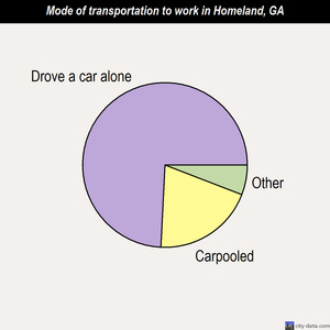 Homeland mode of transportation to work chart