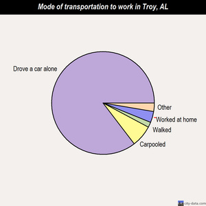 Troy mode of transportation to work chart