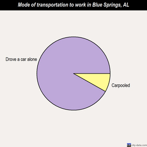 Blue Springs mode of transportation to work chart