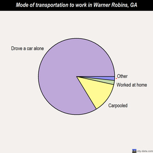 Warner Robins mode of transportation to work chart