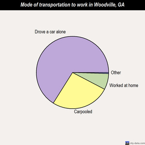 Woodville mode of transportation to work chart