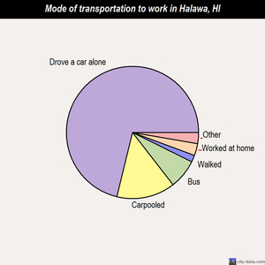Halawa mode of transportation to work chart