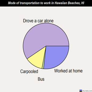 Hawaiian Beaches mode of transportation to work chart