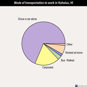 Kahaluu mode of transportation to work chart