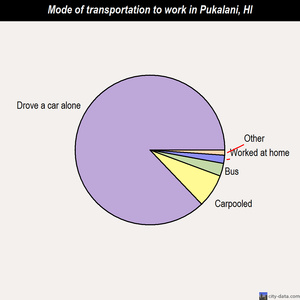 Pukalani mode of transportation to work chart