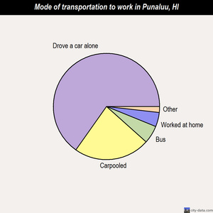 Punaluu mode of transportation to work chart