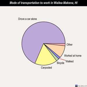 Wailea-Makena mode of transportation to work chart