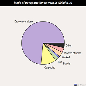 Wailuku mode of transportation to work chart