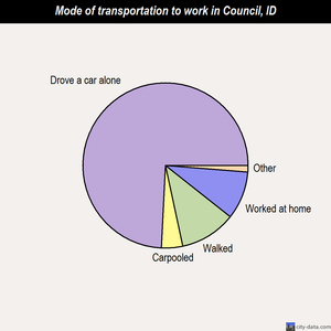 Council mode of transportation to work chart