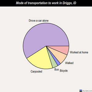 Driggs mode of transportation to work chart