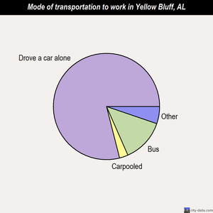 Yellow Bluff mode of transportation to work chart