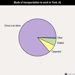 York mode of transportation to work chart