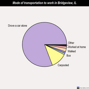 Bridgeview mode of transportation to work chart
