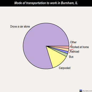 Burnham mode of transportation to work chart