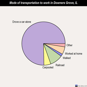 Downers Grove mode of transportation to work chart