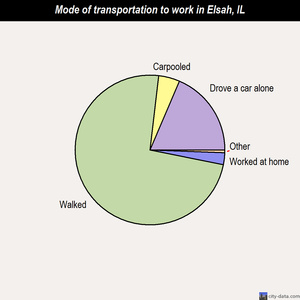 Elsah mode of transportation to work chart