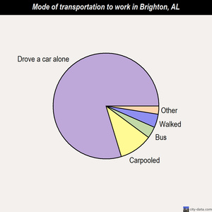 Brighton mode of transportation to work chart