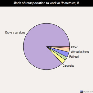 Hometown mode of transportation to work chart