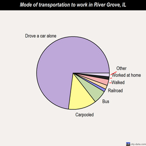 River Grove mode of transportation to work chart