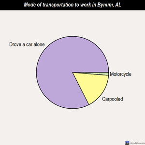 Bynum mode of transportation to work chart