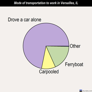 Versailles mode of transportation to work chart