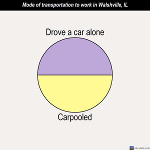 Walshville mode of transportation to work chart