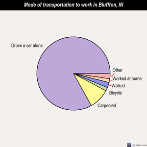 Bluffton mode of transportation to work chart