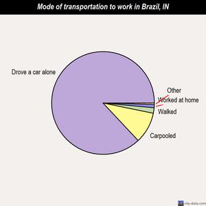 Brazil mode of transportation to work chart