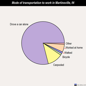 Martinsville mode of transportation to work chart