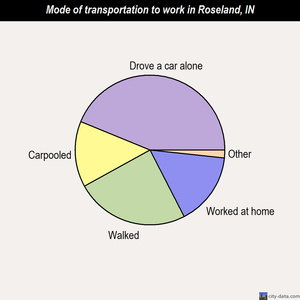 Roseland mode of transportation to work chart