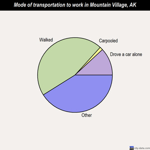 Mountain Village mode of transportation to work chart