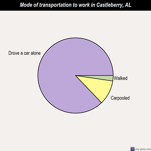 Castleberry mode of transportation to work chart