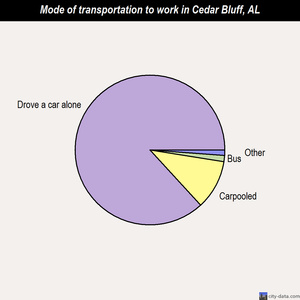 Cedar Bluff mode of transportation to work chart