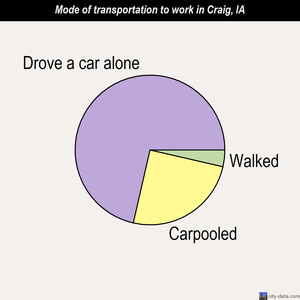 Craig mode of transportation to work chart